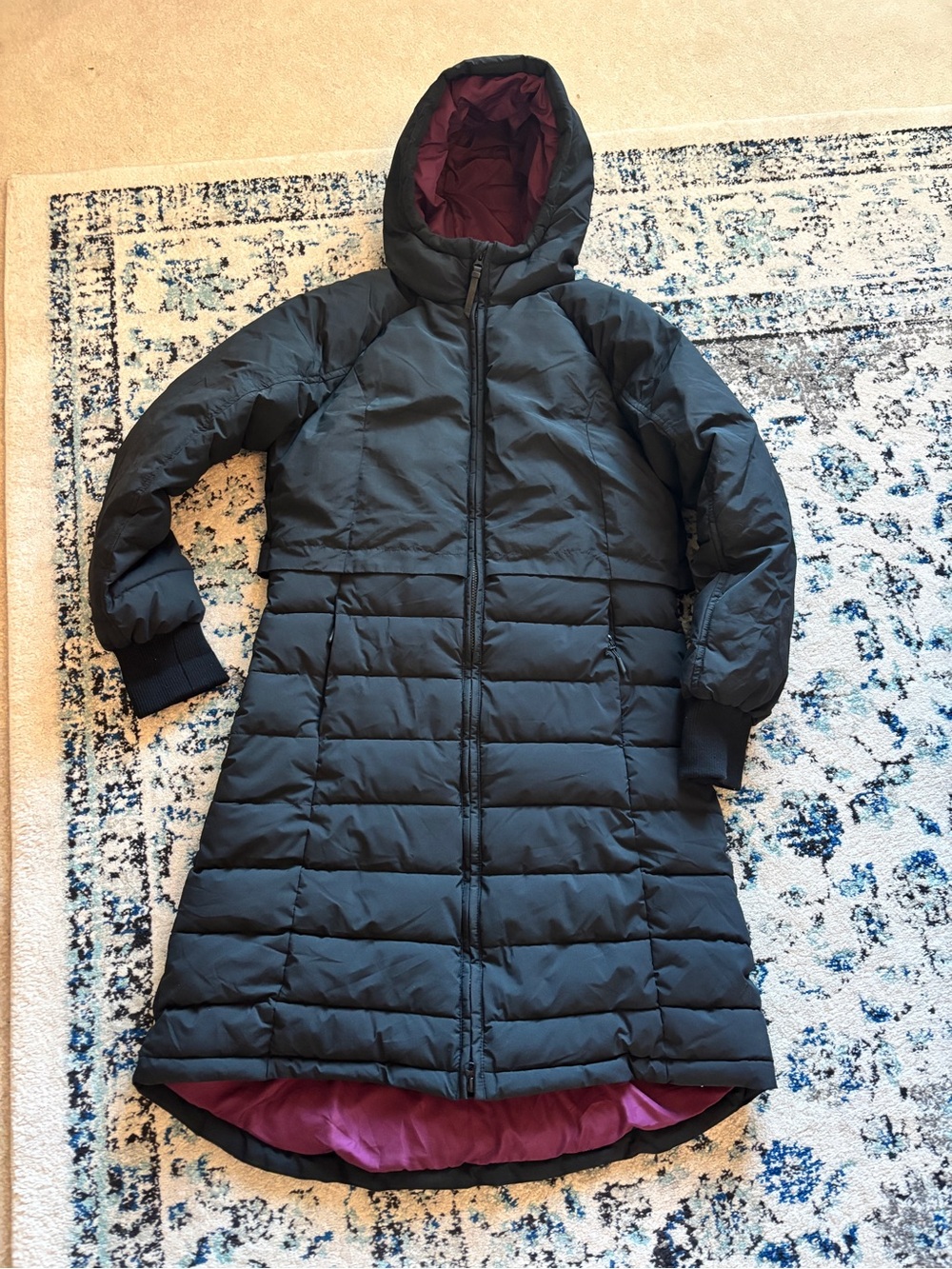 all in motion Black Long Hooded Puffer Coat